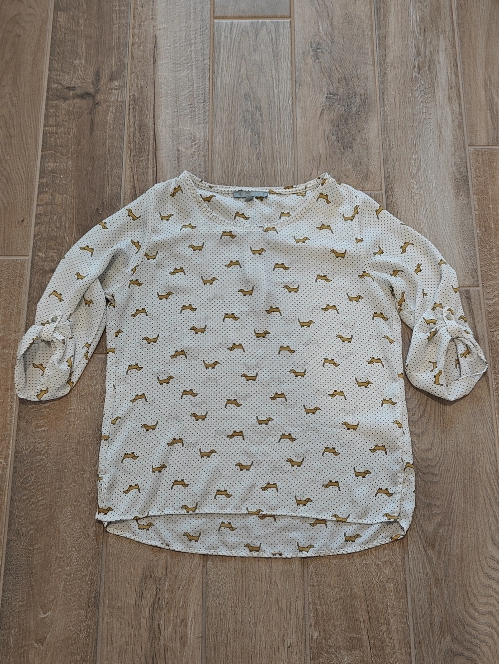 EUC Dachshund Print Blouse